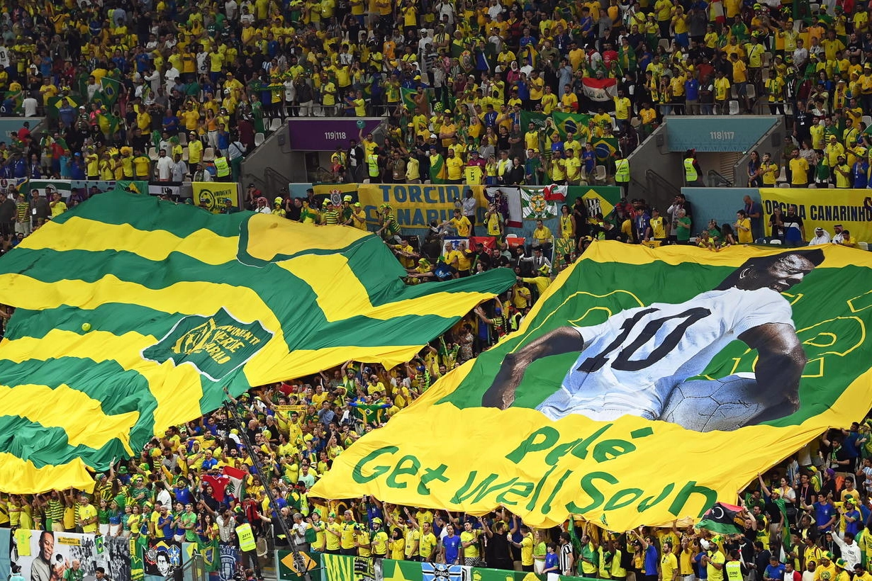 Il tributo a Pelé al Lusail Stadium (Epa)