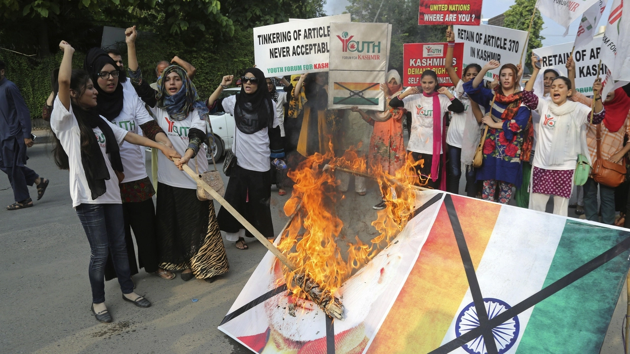 Manifestazione anti Modi a Lahore, in Pakistan