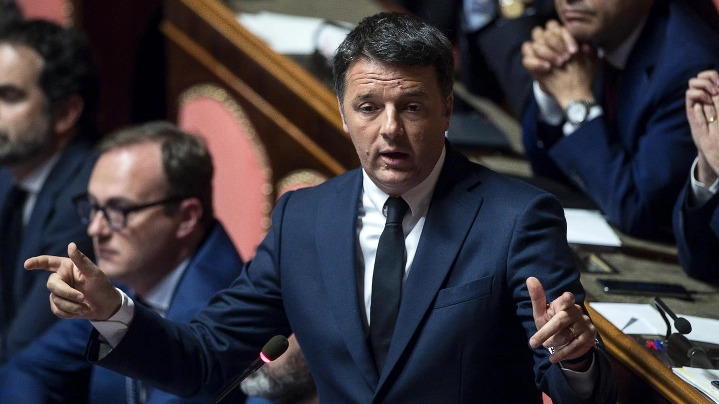 Matteo Renzi in Senato (Ansa)