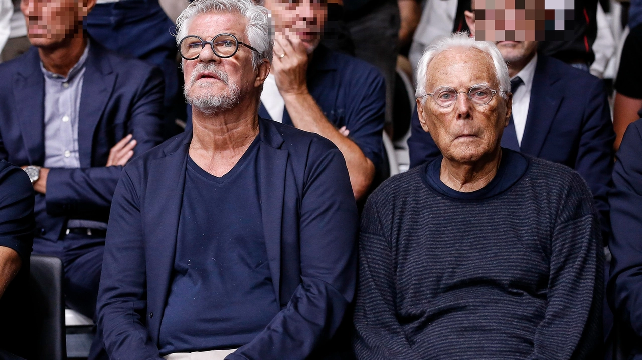 Giorgio Armani (a destra), accanto al compagno Pantaleo Dell'Orco (Ciamillo)