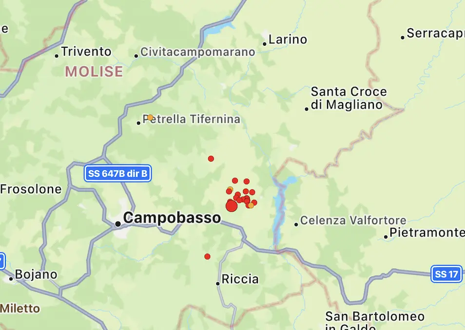 Terremoto a Campobasso: due scosse nella notte