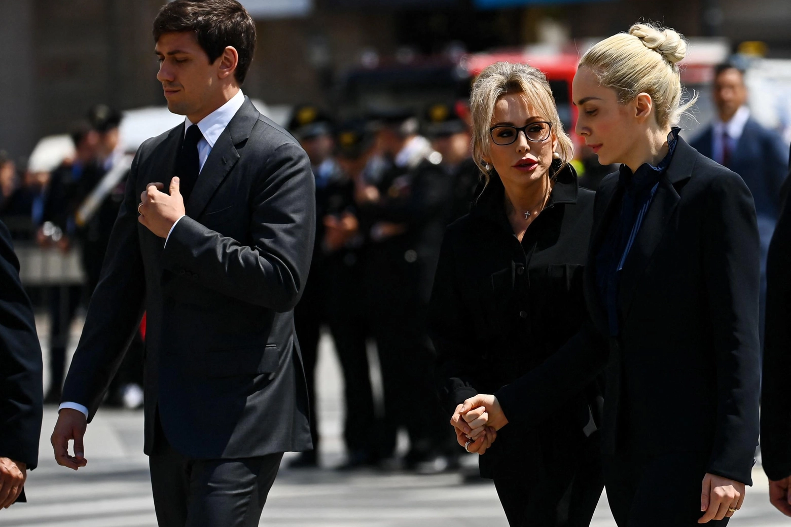 Marina Berlusconi e Marta Fascina arrivano al funerale di Silvio Berlusconi (Ansa)