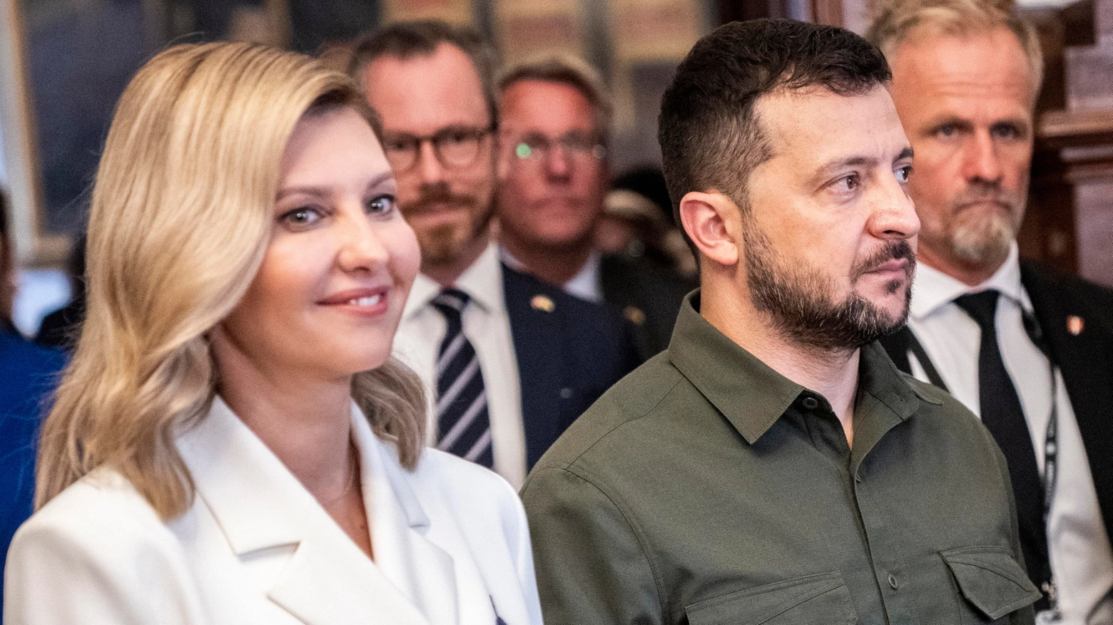 Il presidente ucraino Zelensky con la moglie Olena