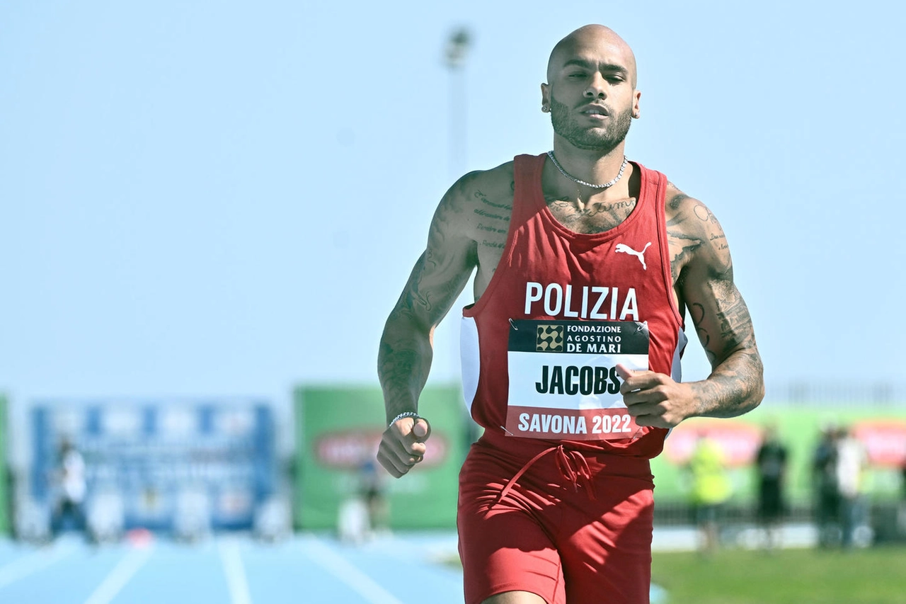 Marcell Jacobs a Savona (Ansa)