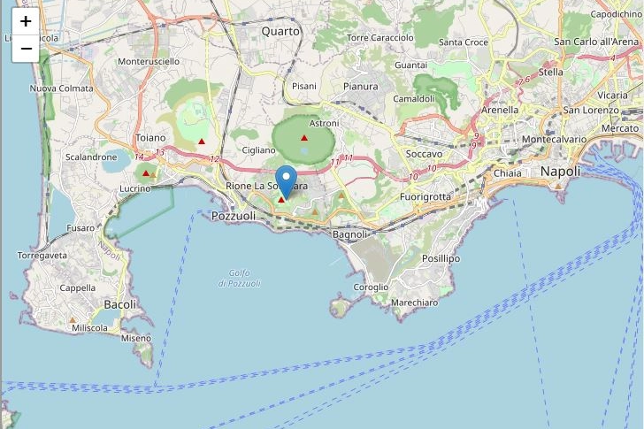 L'epicentro del terremoto di magnitudo 3.6 del 16 ottobre 2023