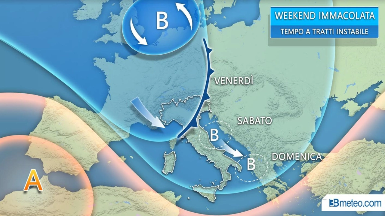 Previsioni 3BMeteo per l'Immacolata