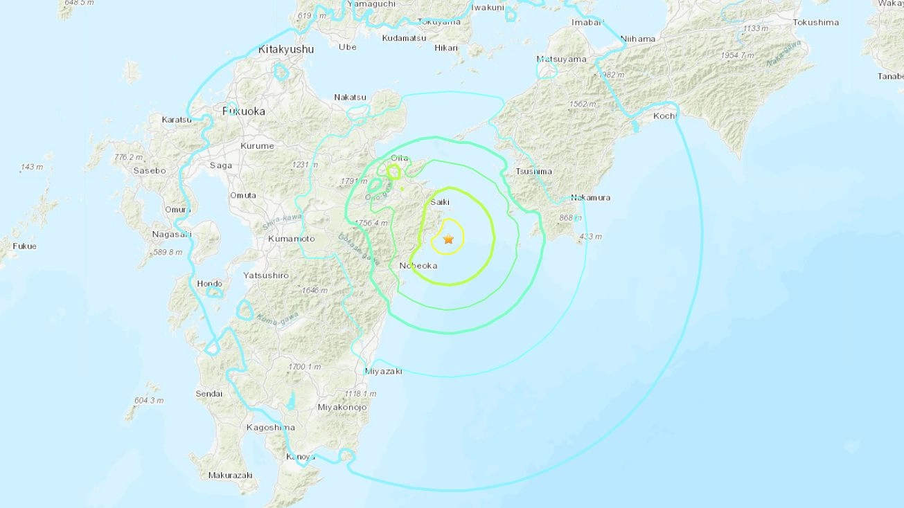 Terremoto in Giappone, mappa Usgs