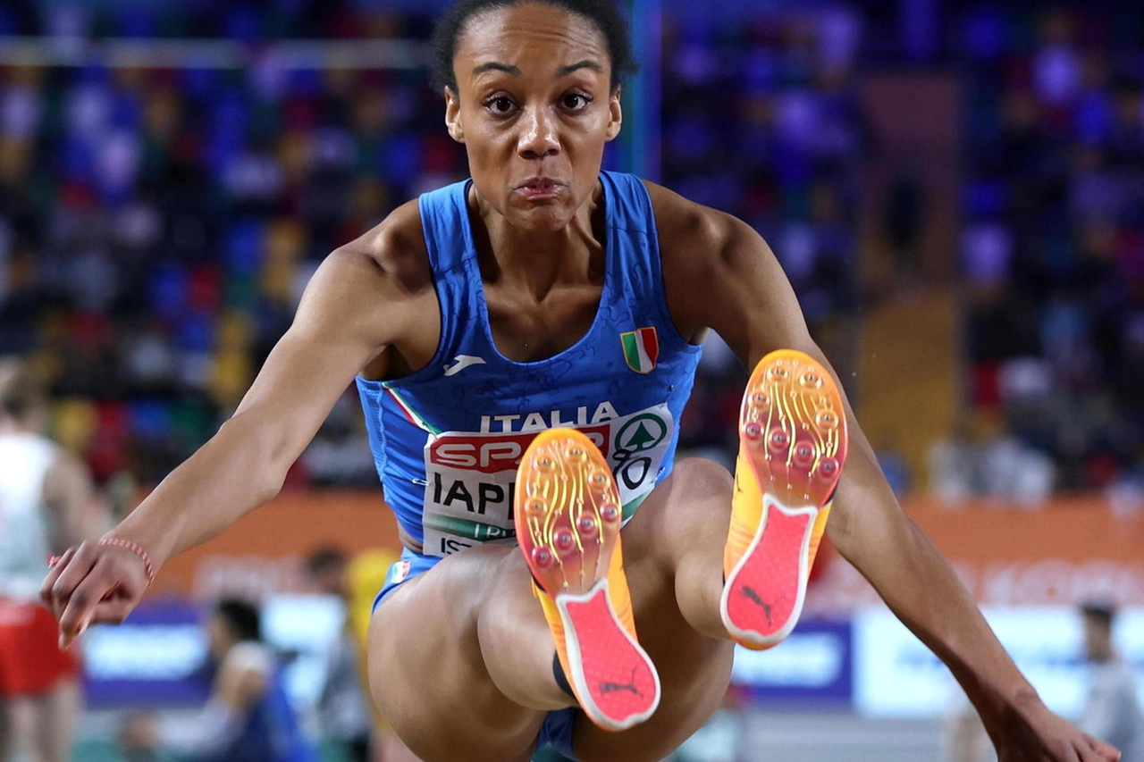 Larissa Iapichino, 20 anni, nella finale degli Europei indoor (Ansa)