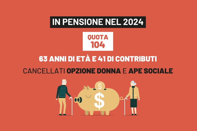 In pensione con Quota 104 dal 2024