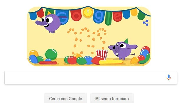 Il doodle di Google per capodanno 2019