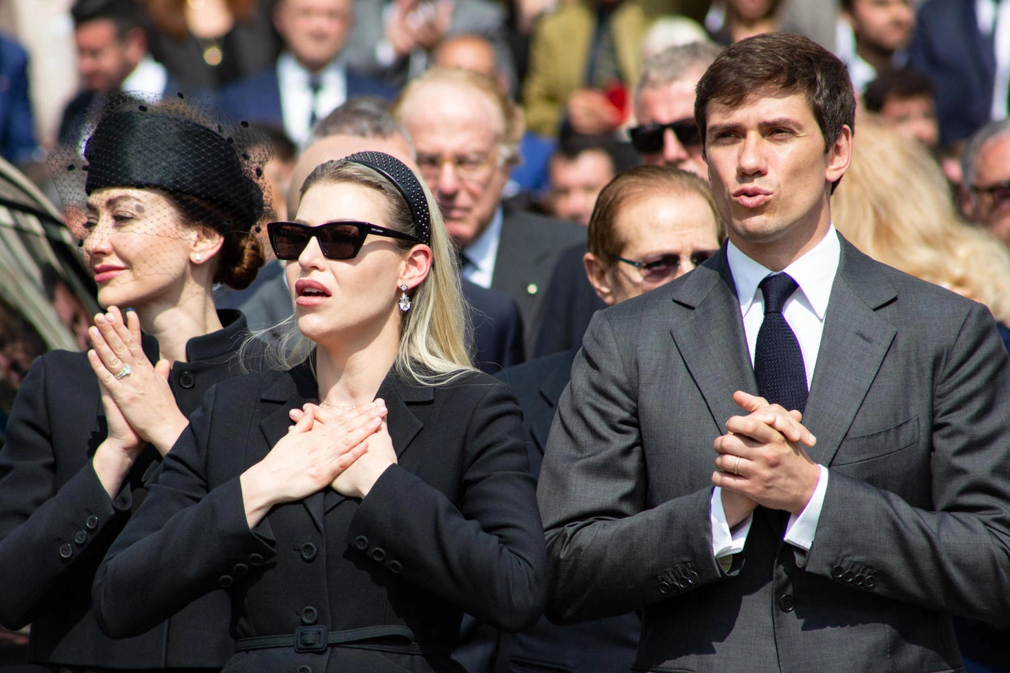 I figli al funerale di Silvio Berlusconi