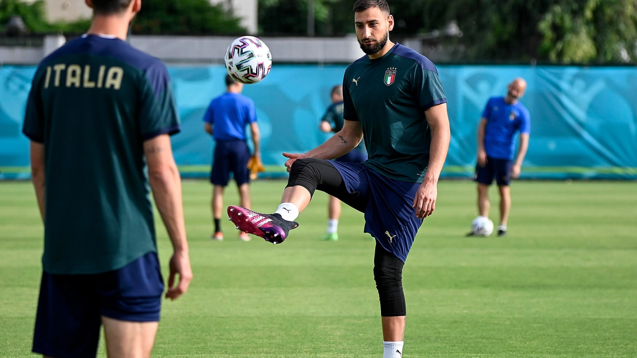 Donnarumma in allenamento