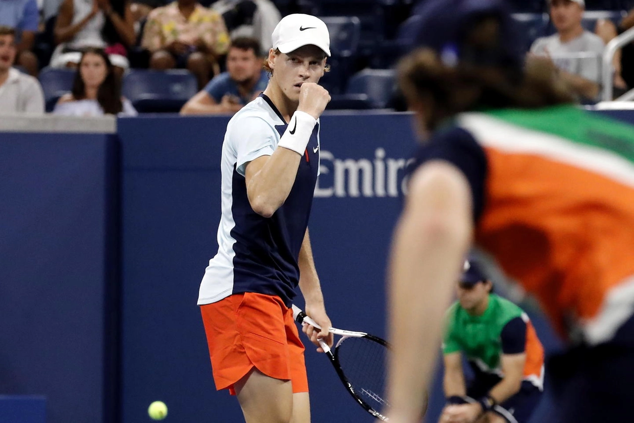 US Open: Sinner esulta dopo la vittoria su Ivaska (Ansa)