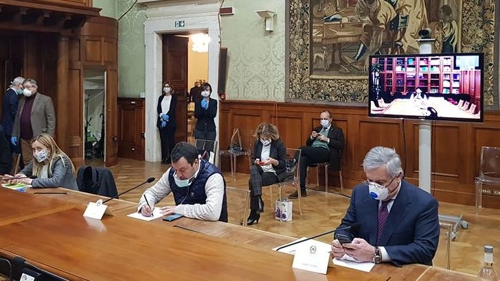 Palazzo Chigi, l'incontro tra maggioranza e opposizioni (Dire)