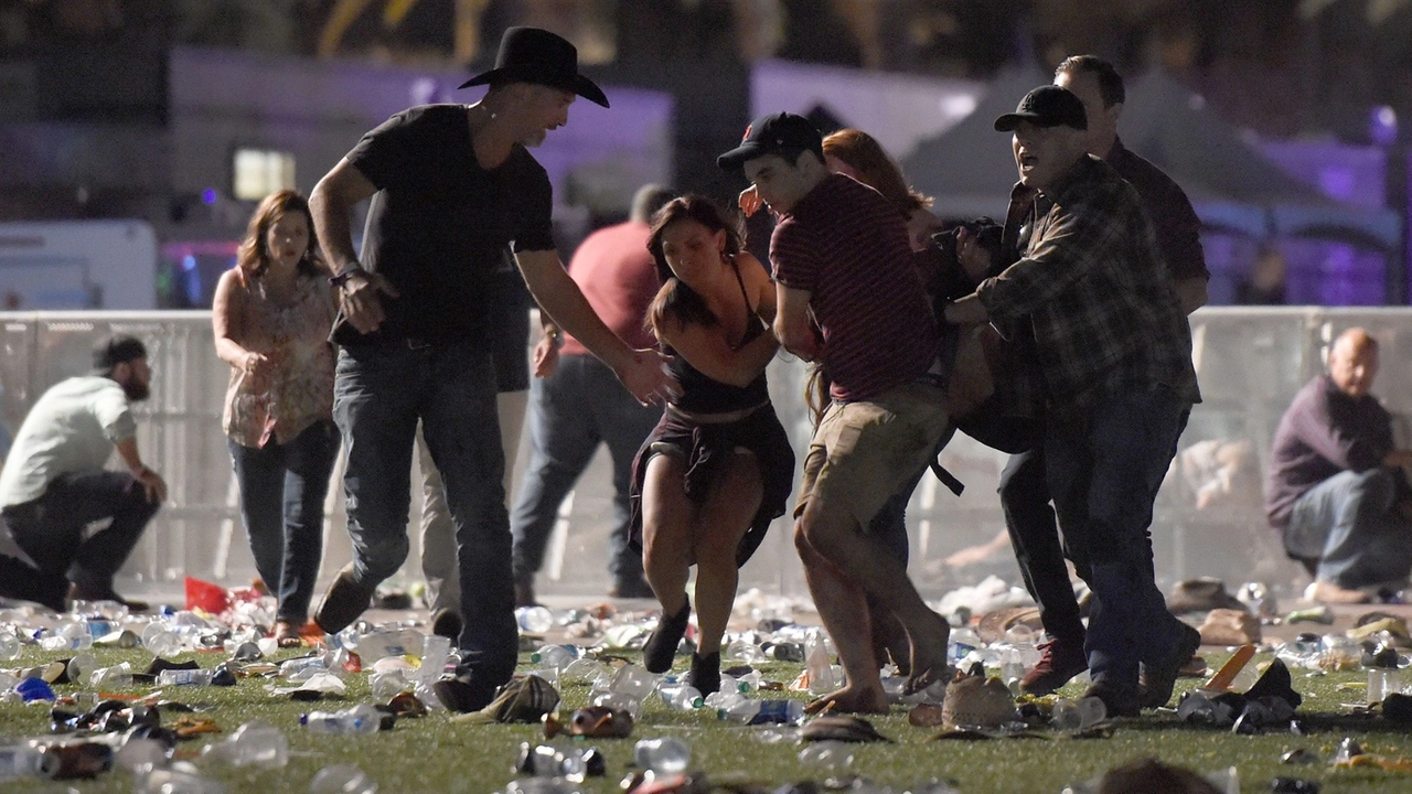 La strage al concerto a Las Vegas (foto Afp)