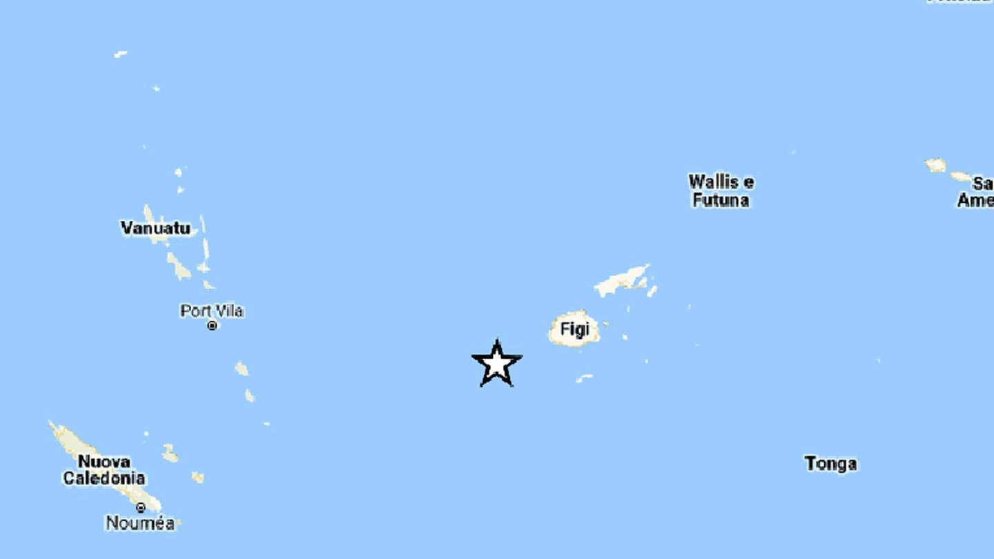 L'epicentro del maremoto 7.2 al largo delle isole Figi, nel Pacifico sud-occidentale