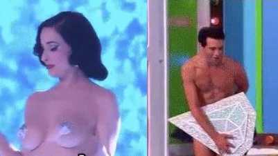 Dita Von Teese e Mika durante la puntata di CasaMika