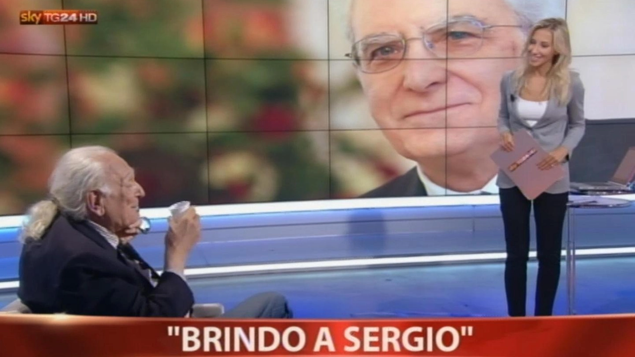 Pannella durante la diretta (Ansa)