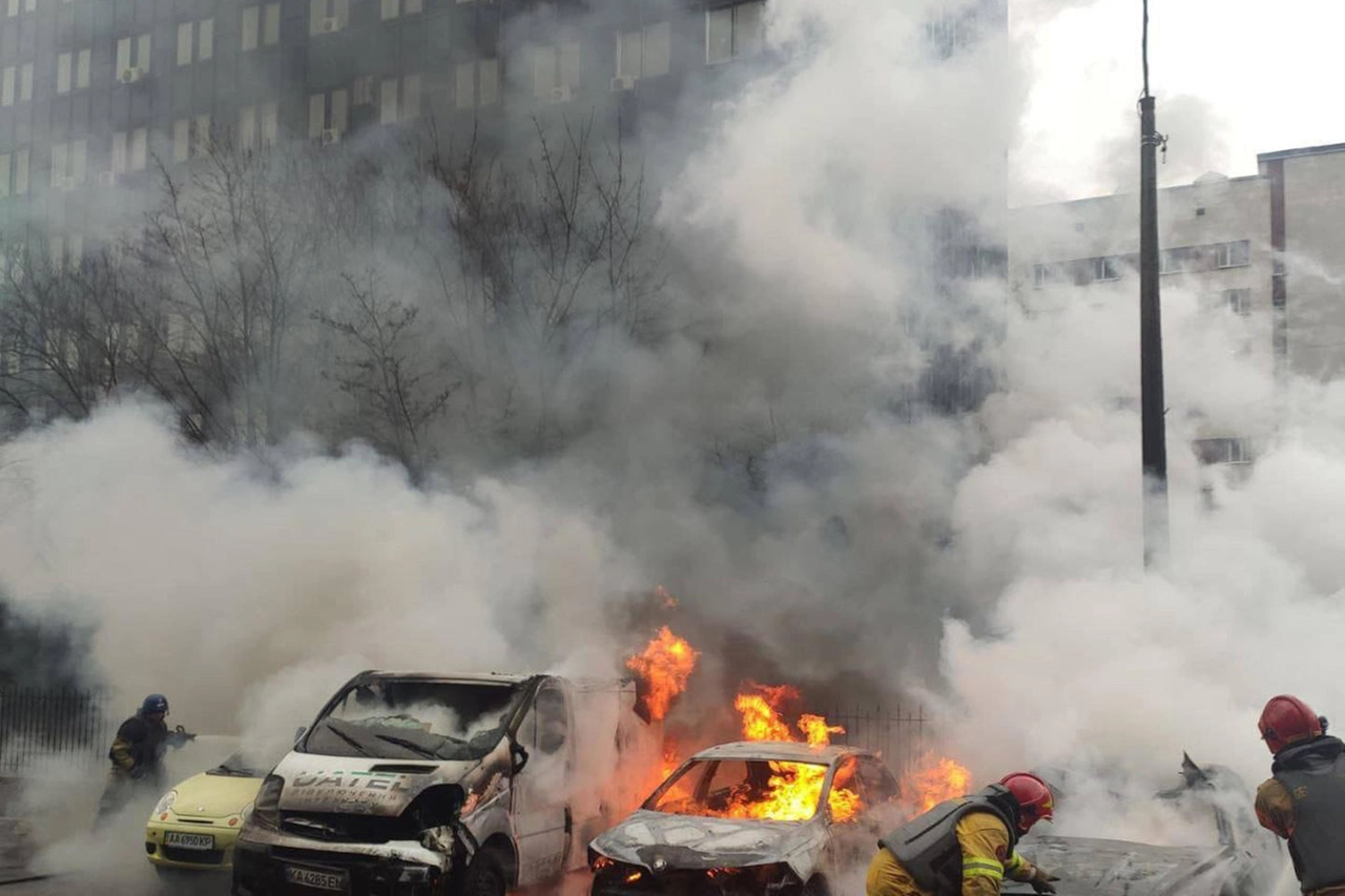 Attacco missilistico a Kiev (Ansa)