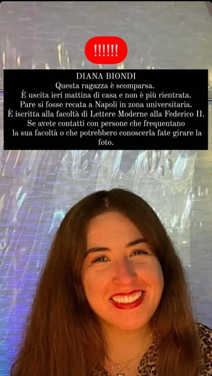 Studentessa scomparsa, trovata morta Diana Biondi