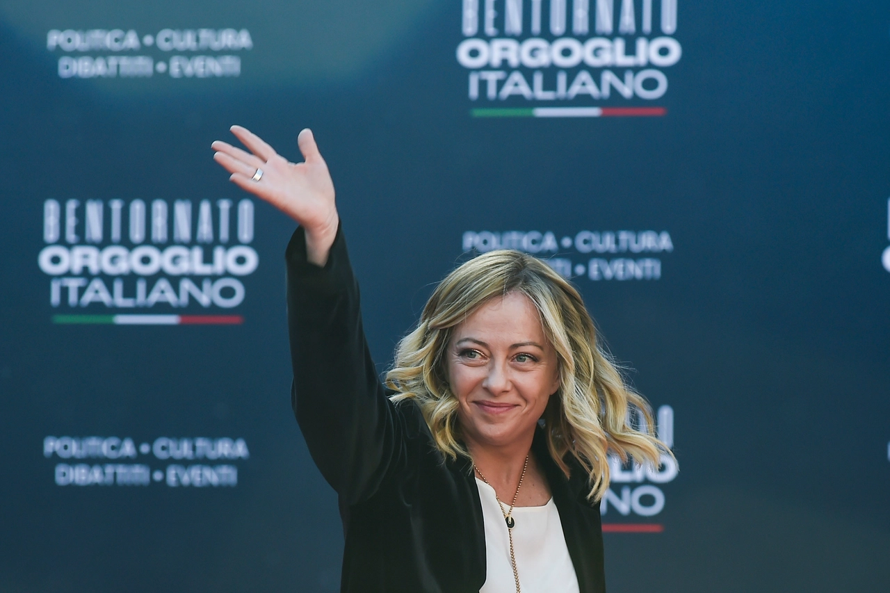 La presidente del Consiglio Giorgia Meloni ad Atreju 2023, la kermesse di FdI