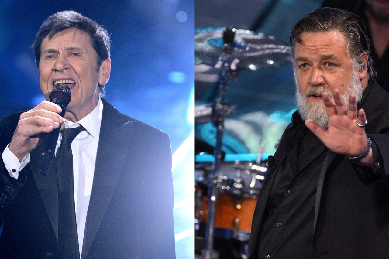 Gianni Morandi e Russell Crowe