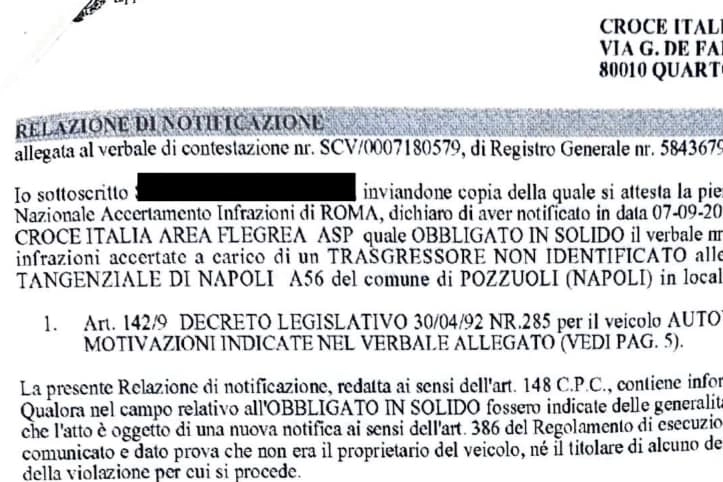 La lettera mandata al ministero dell'Interno sulla multa all'ambulanza (pagina Facebook Nessuno Tocchi Ippocrate)