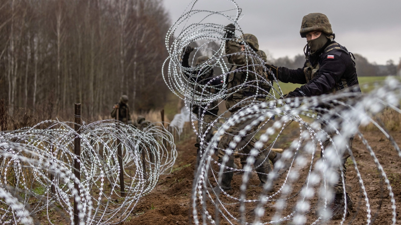 Il confine tra Kaliningrad e la Polonia (Afp)