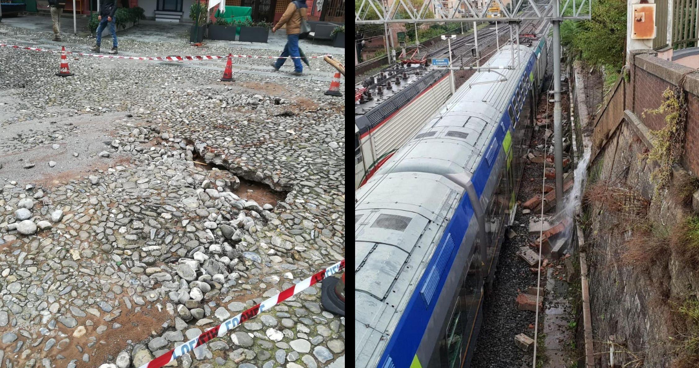 Maltempo Cede La Piazzetta Di Portofino Treno Deraglia Per Una Frana