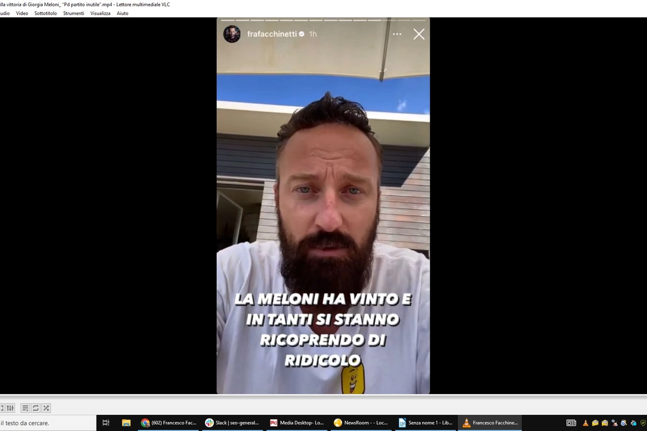 Un fermo immagine del  video di Francesco Facchinetti