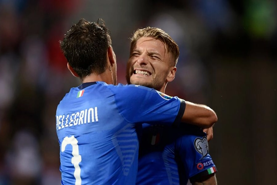 Ciro Immobile esulta dopo il gol in Nazionale