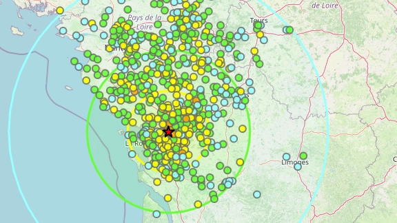 La zona del terremoto in Francia (foto Bureau Central Sismologique Francais)