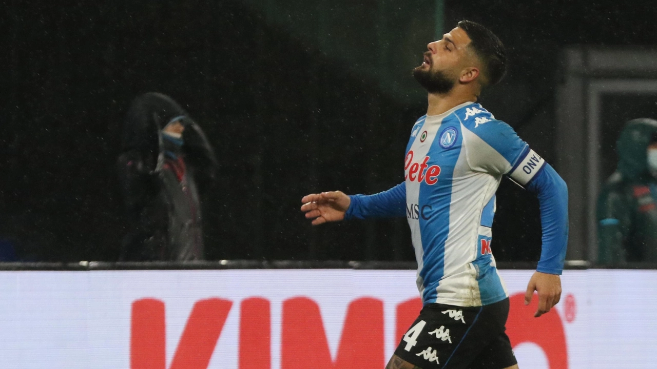 Napoli-Spezia, la delusione di Insigne (Ansa)