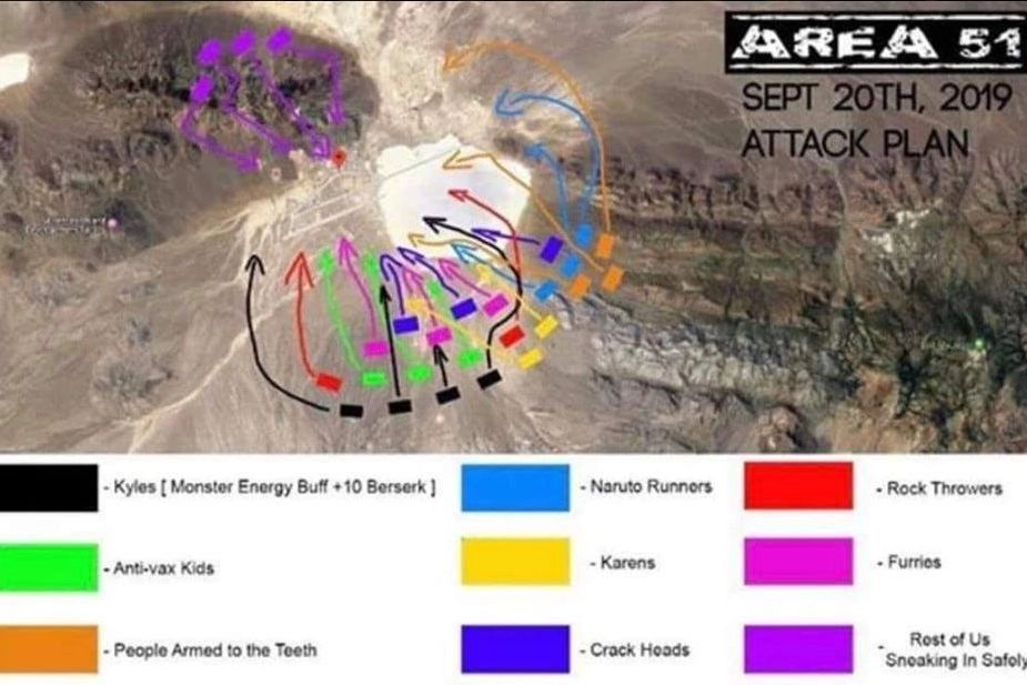 Assalto all'Area 51 nel Nevada (facebook)