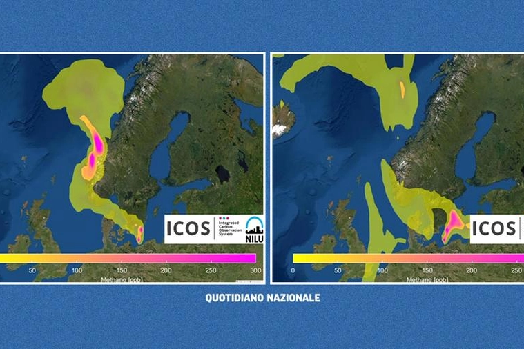 I movimenti della nube di metano sull'Europa