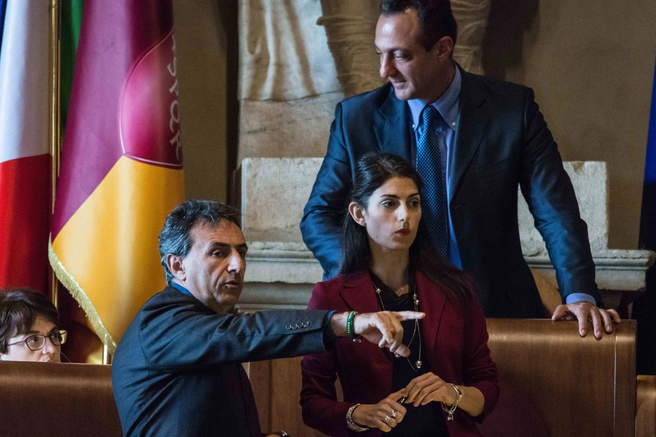 Salvatore Romeo e Virginia Raggi (Olycom)