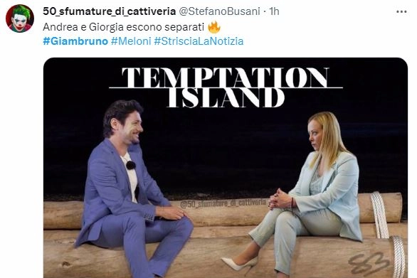 Meloni e Giambruno a Temptation Island