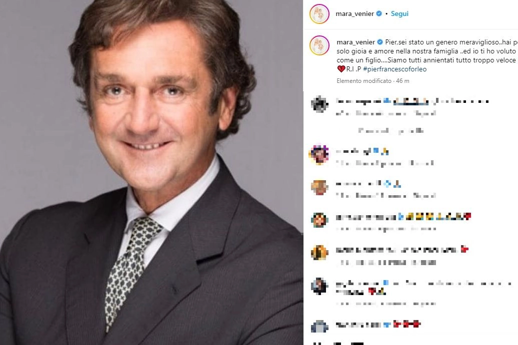 Il post di Mara Venier per la scomparsa di Pier Francesco Forleo