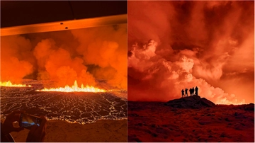 Vulcano Islanda, eruzione a Grindavik: spruzzi di lava alti 150 metri, evacuate più di 4.000 persone