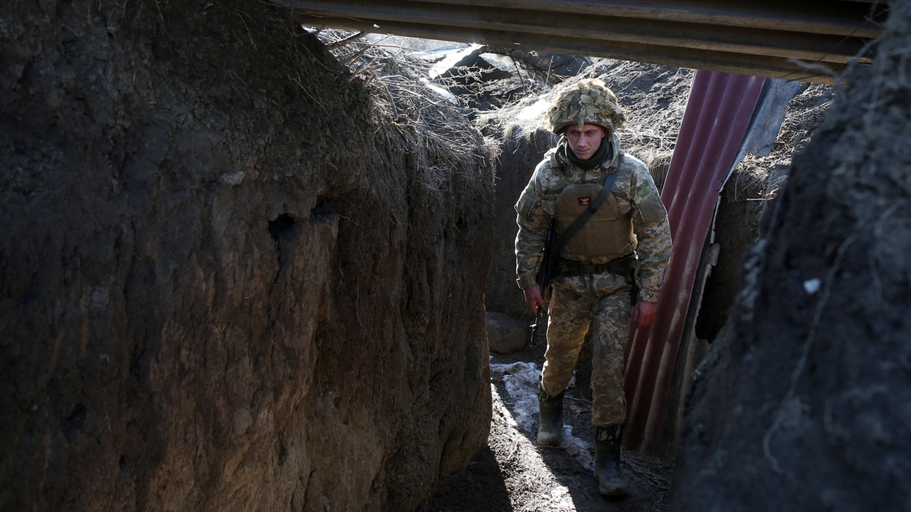 Guerra in Ucraina, una trincea ad Avdiivka (Afp)