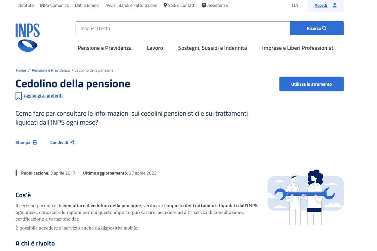 L'Inps ha pubblicato i cedolini delle pensioni di febbraio 2024