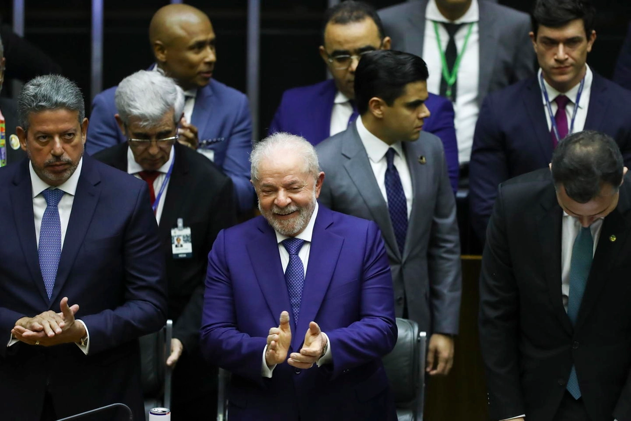 Il presidente Lula alla cerimonia di inaugurazione in Parlamento (Epa)