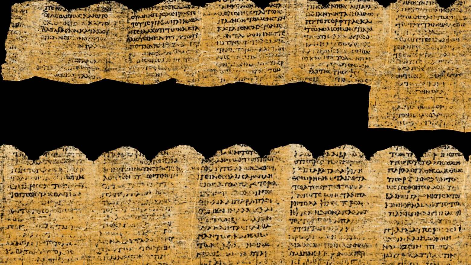 Parte delle colonne svelate dei papiri di Ercolano