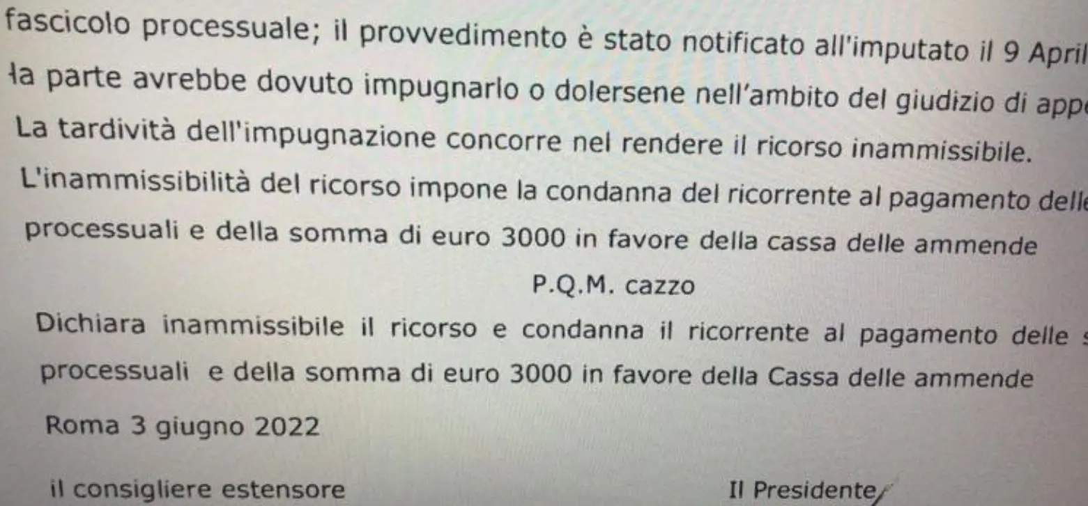 Alla Corte Di Cassazione Scappa Una Parolaccia In Una Sentenza ...