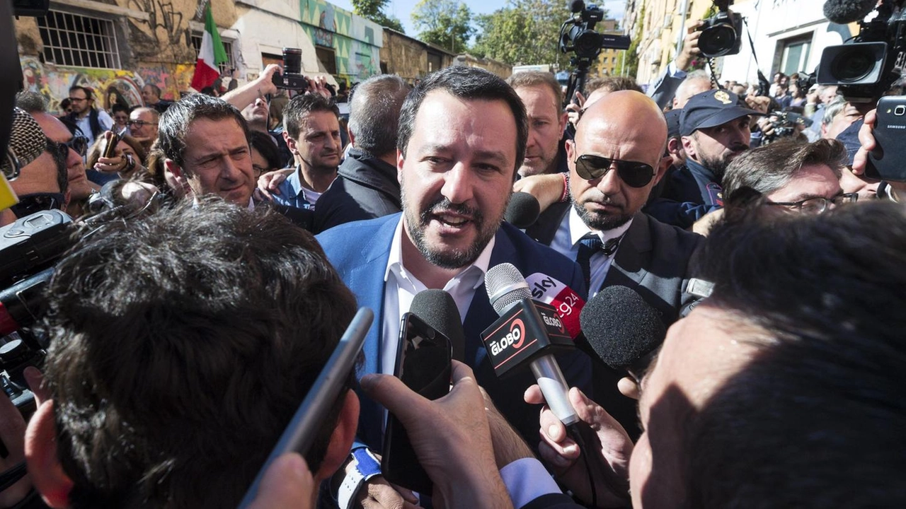 Salvini a San Lorenzo dove è stata trovata morta Desirée (Ansa)