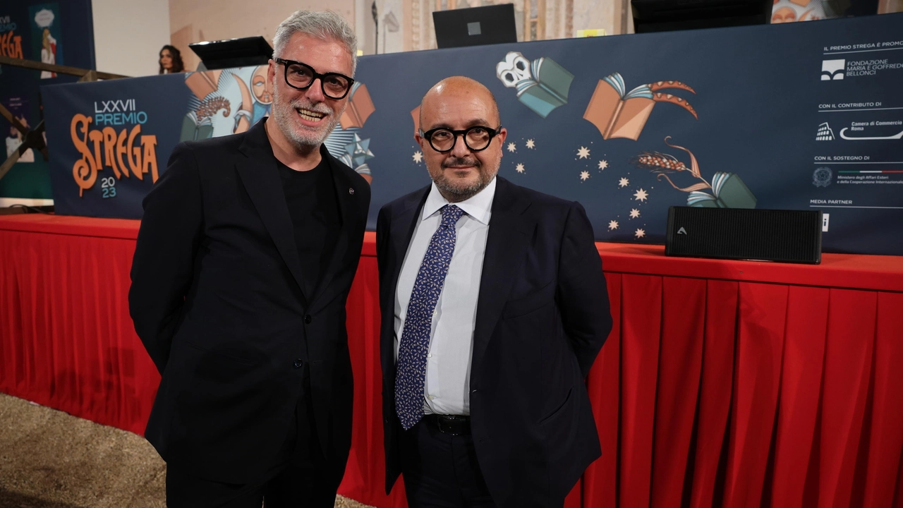 Il ministro della Cultura Sangiuliano con Federico Mollicone al Premio Strega 2023