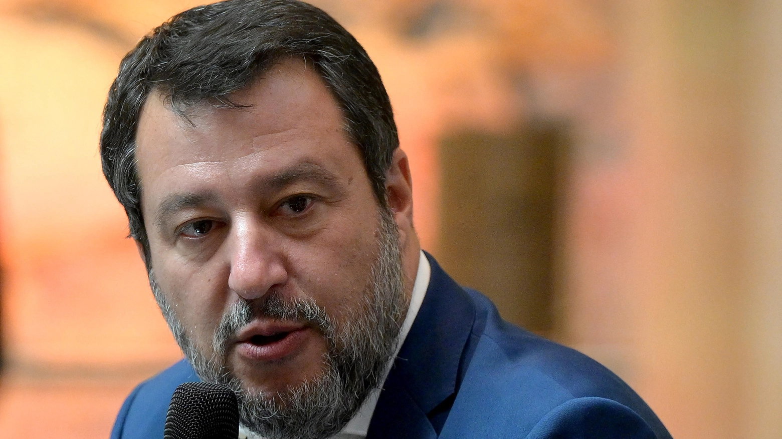 Il vicepremier e ministro delle Infrastrutture Matteo Salvini (Ansa)