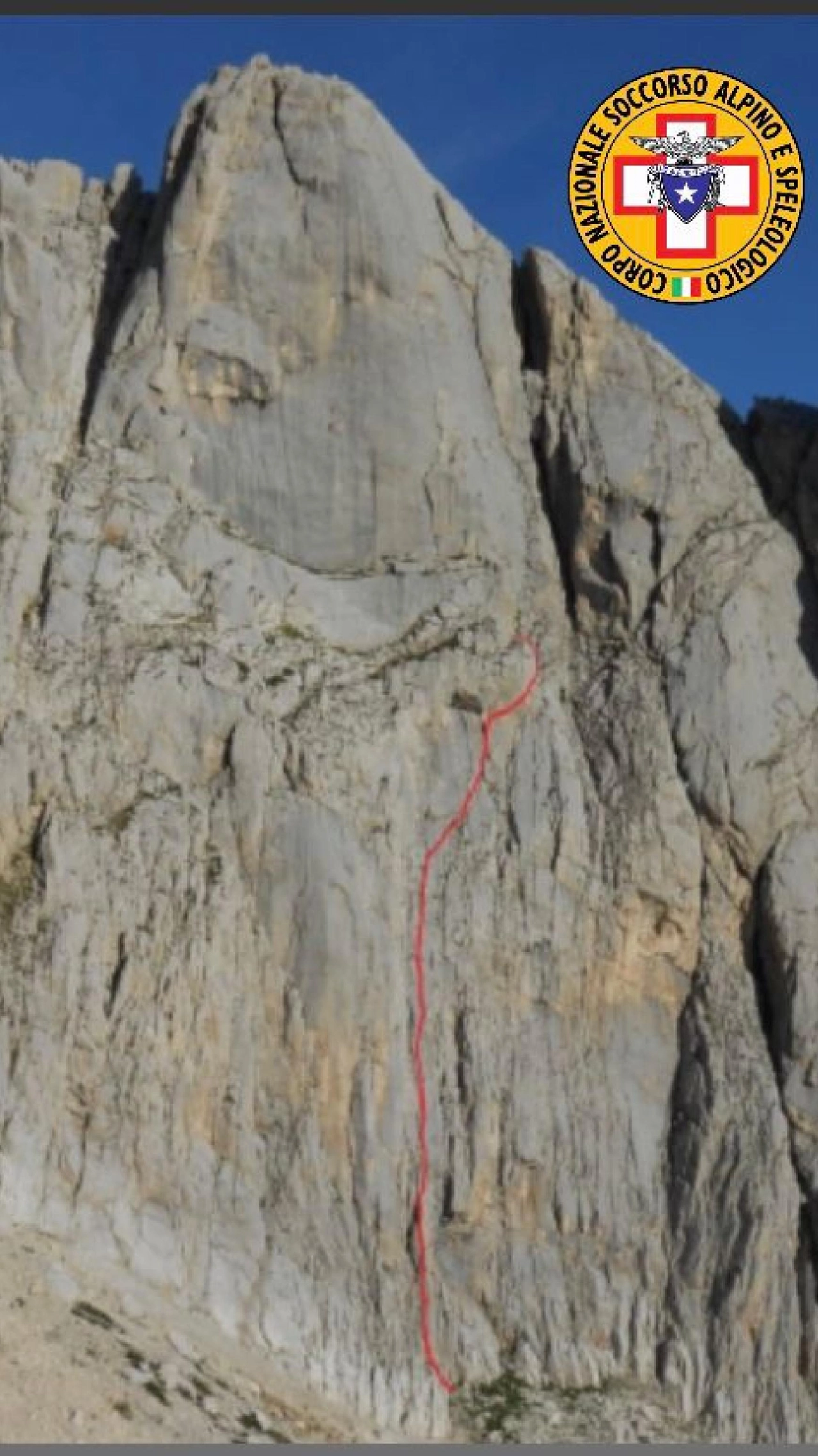 La parete lungo la quale è precipitato l'alpinista romano