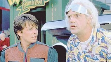 Michael J. Fox e Christopher Lloyd in "Ritorno al futuro 2"