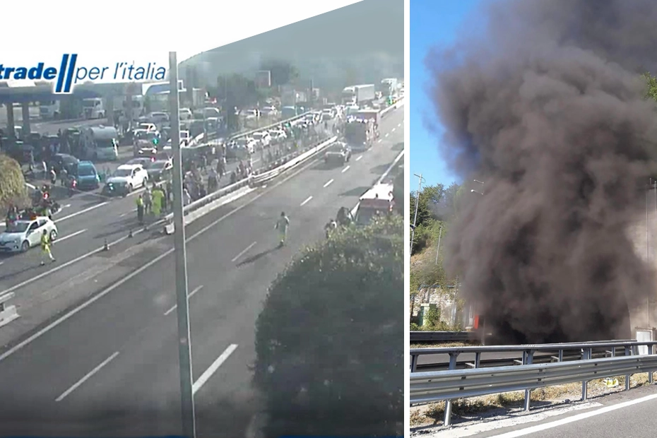 Traffico in tilt sull'A12 per l'incendio del pullman nella galleria di Monte Giugo